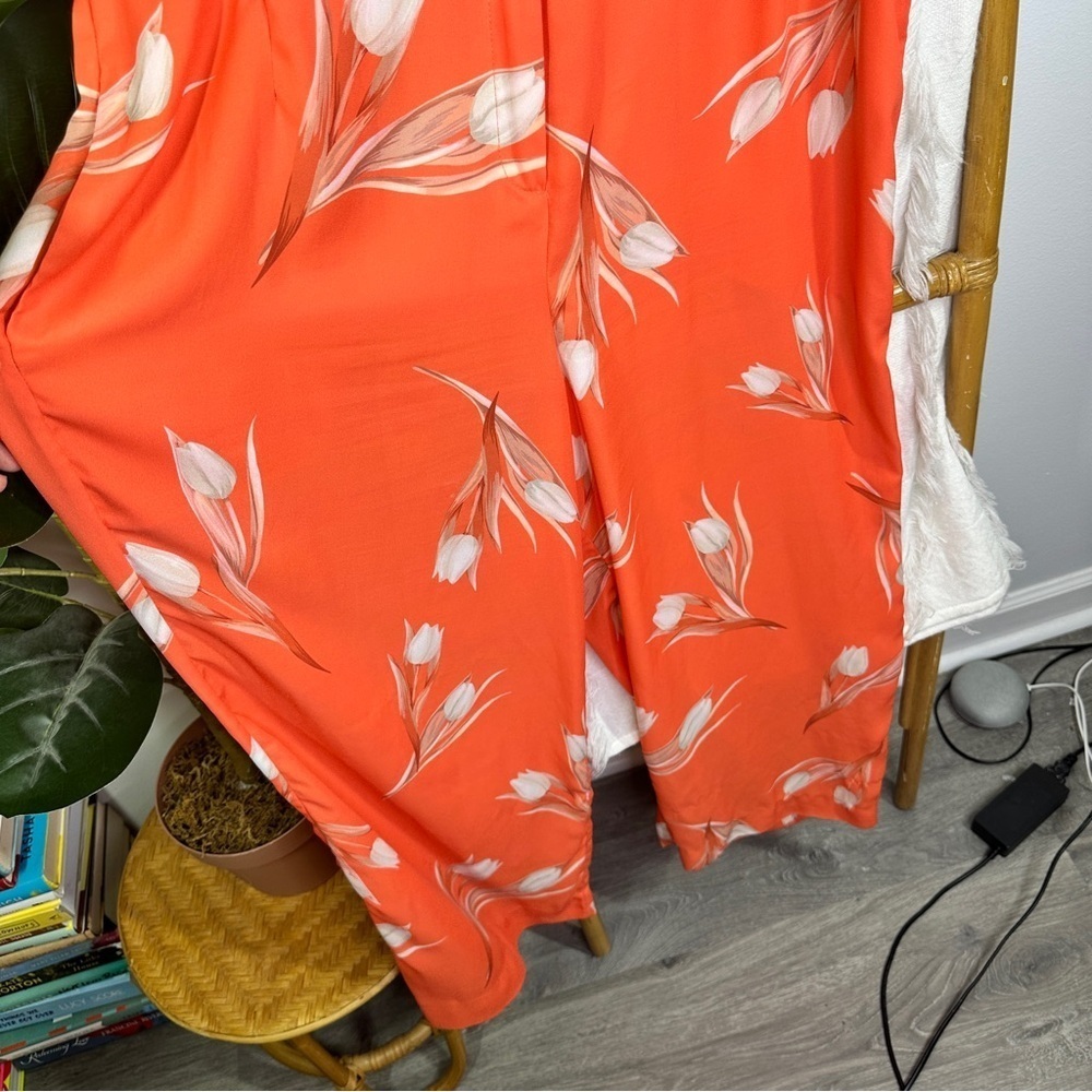 Frame and Partners Orange Floral Jumpsuit sz 12 - Picture 7 of 7